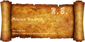 Macsa Bajnok névjegykártya